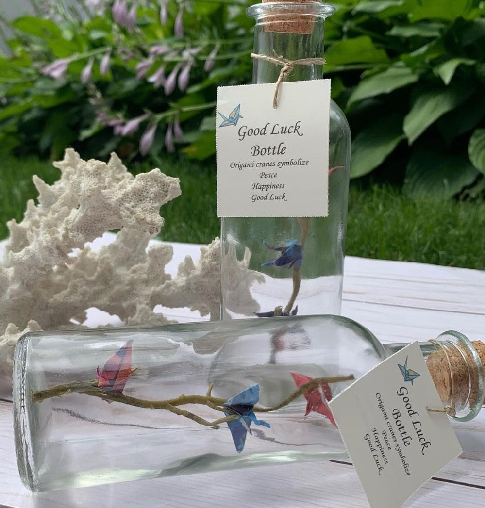 Origami Crane Good Luck Bottle|7