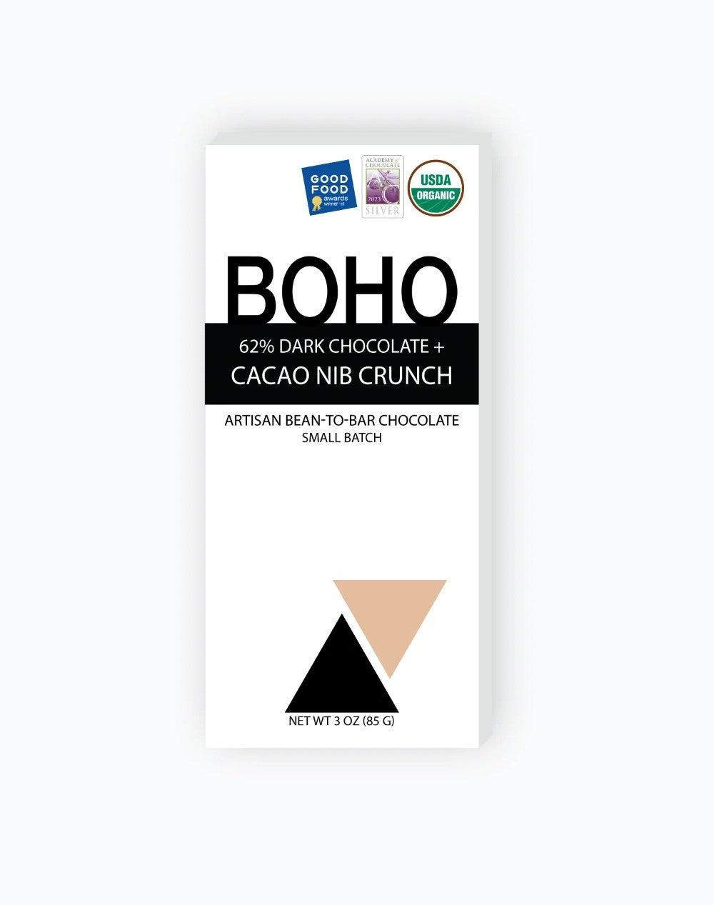 BOHO 62% Dark Chocolate + Cacao Nib Crunch Bar|1736
