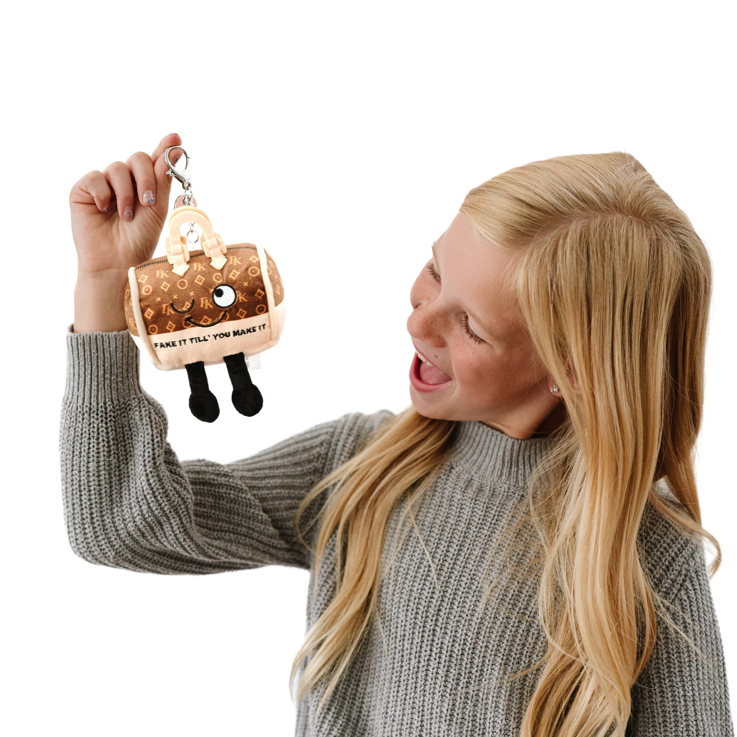 Handbag "Fake It" Plush Bag Charm Soft Toy Funny Cute Gift - Handcrafted Artisanal Marketplace LLC