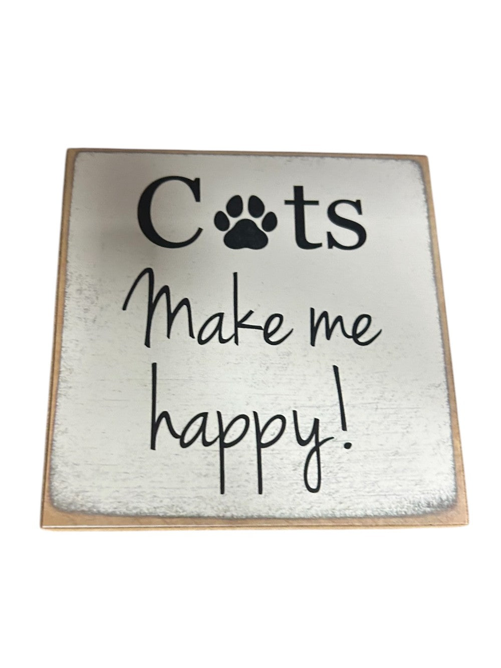 4x4 Cat Happy Block Sign|1600