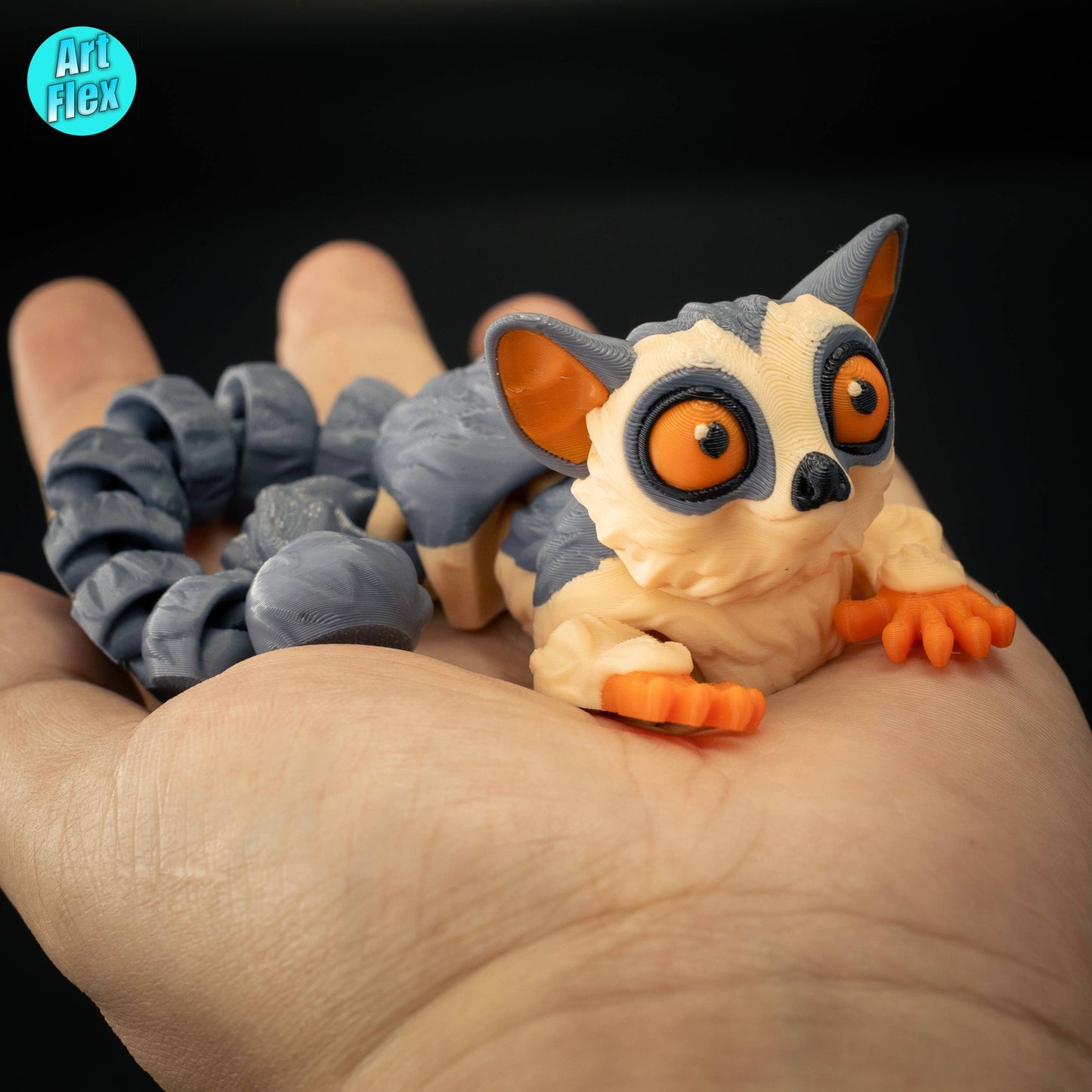 Tiny Baby Galago Articulating Fidget, 3D Printed - Handcrafted Artisanal Marketplace LLC