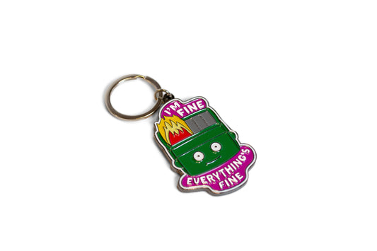 Enamel Keychain Dumpster Fire Funny Cute Gift - Handcrafted Artisanal Marketplace LLC