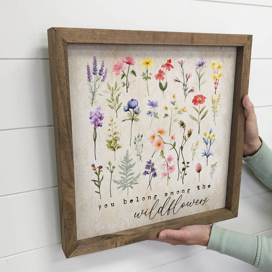 You Belong Among the Wildflowers - Framed Canvas Wall Art - Handcrafted Artisanal Marketplace LLC