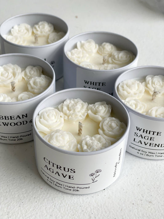 Bohemian Rose Candle 4 oz - Lavender Sage, Citrus Agave, and Caribbean Teakwood