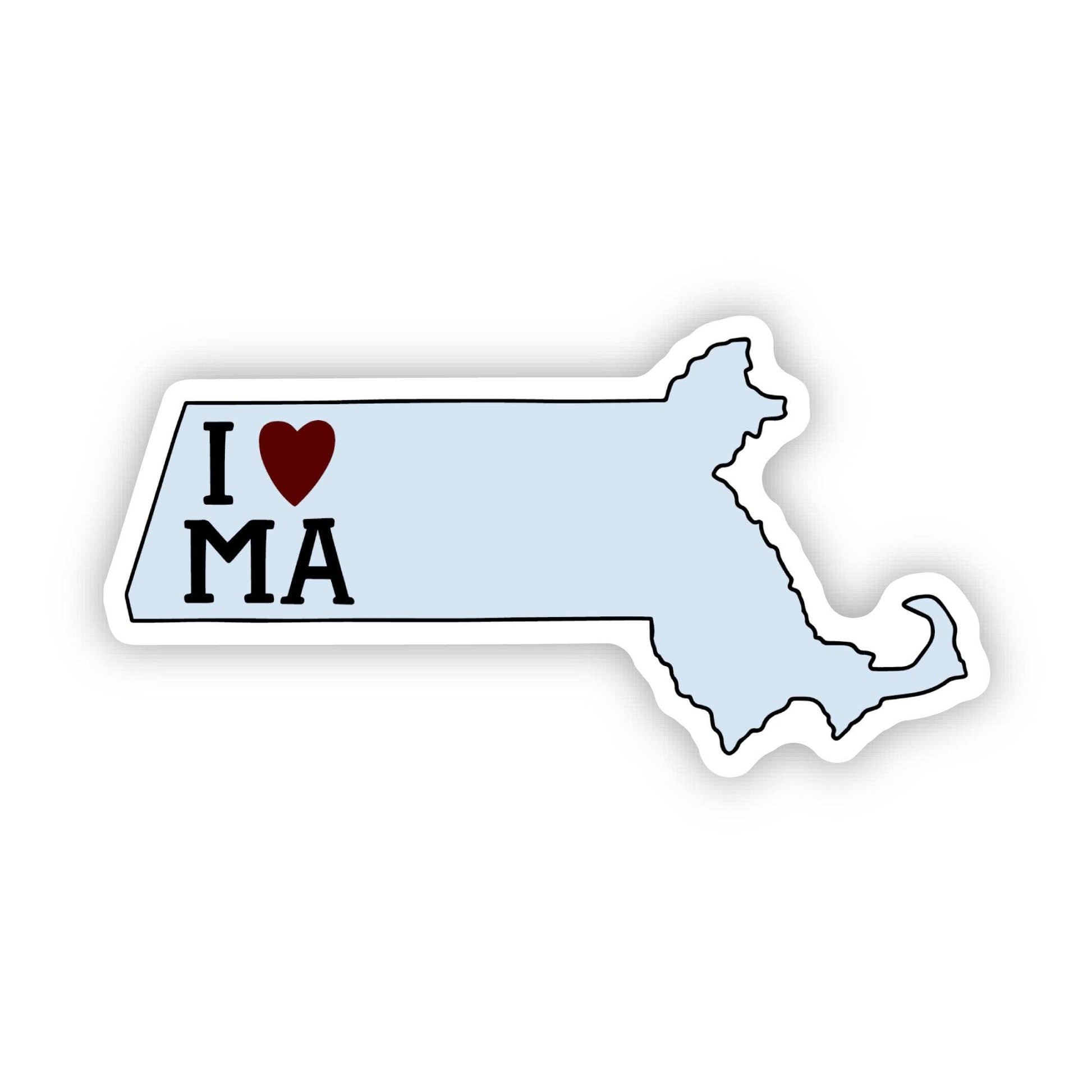 "I Love Massachusetts" Sticker - Handcrafted Artisanal Marketplace LLC