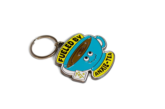 Enamel Keychain "Anxie-tea" Funny Cute Gift - Handcrafted Artisanal Marketplace LLC