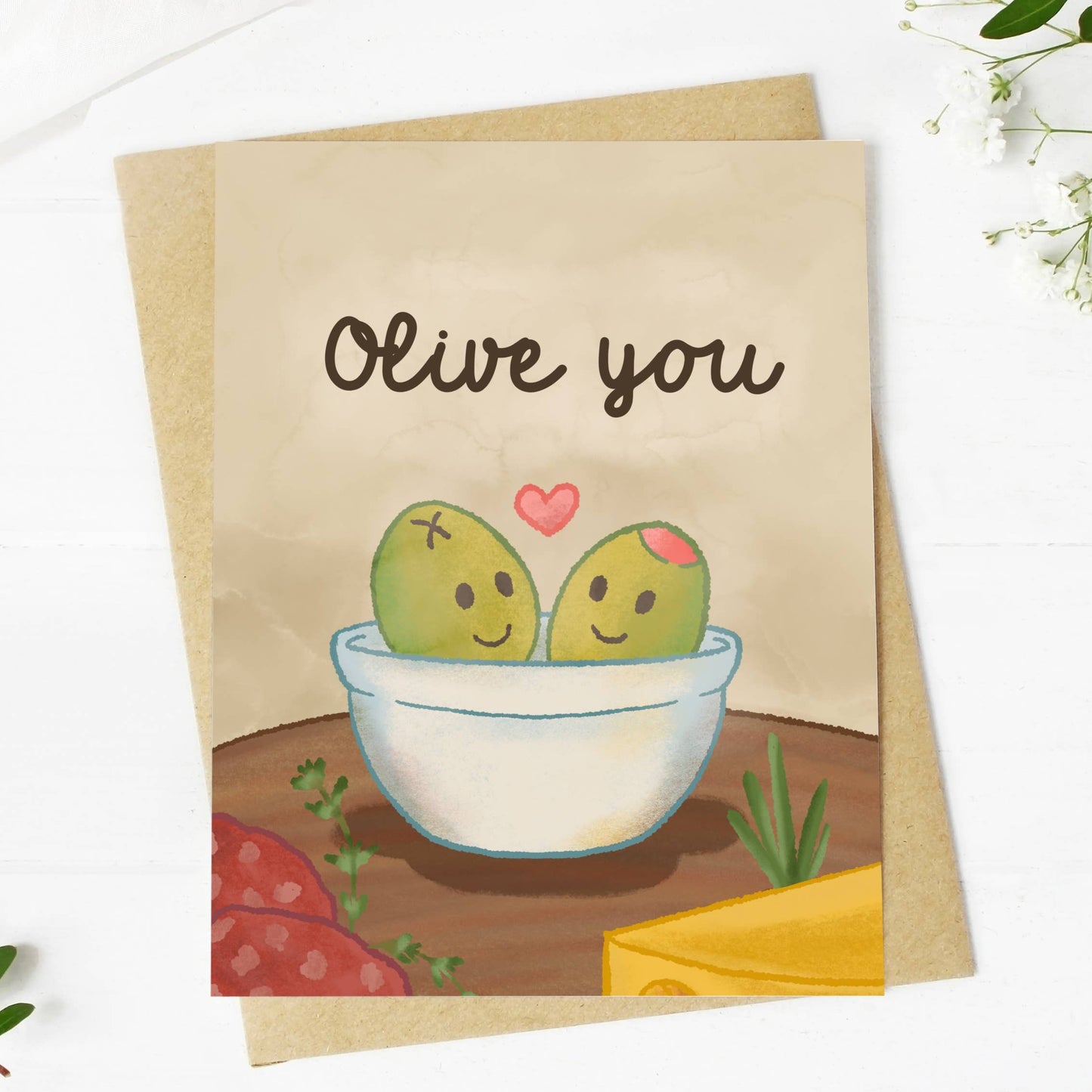 "Olive You" Card - Handcrafted Artisanal Marketplace LLC