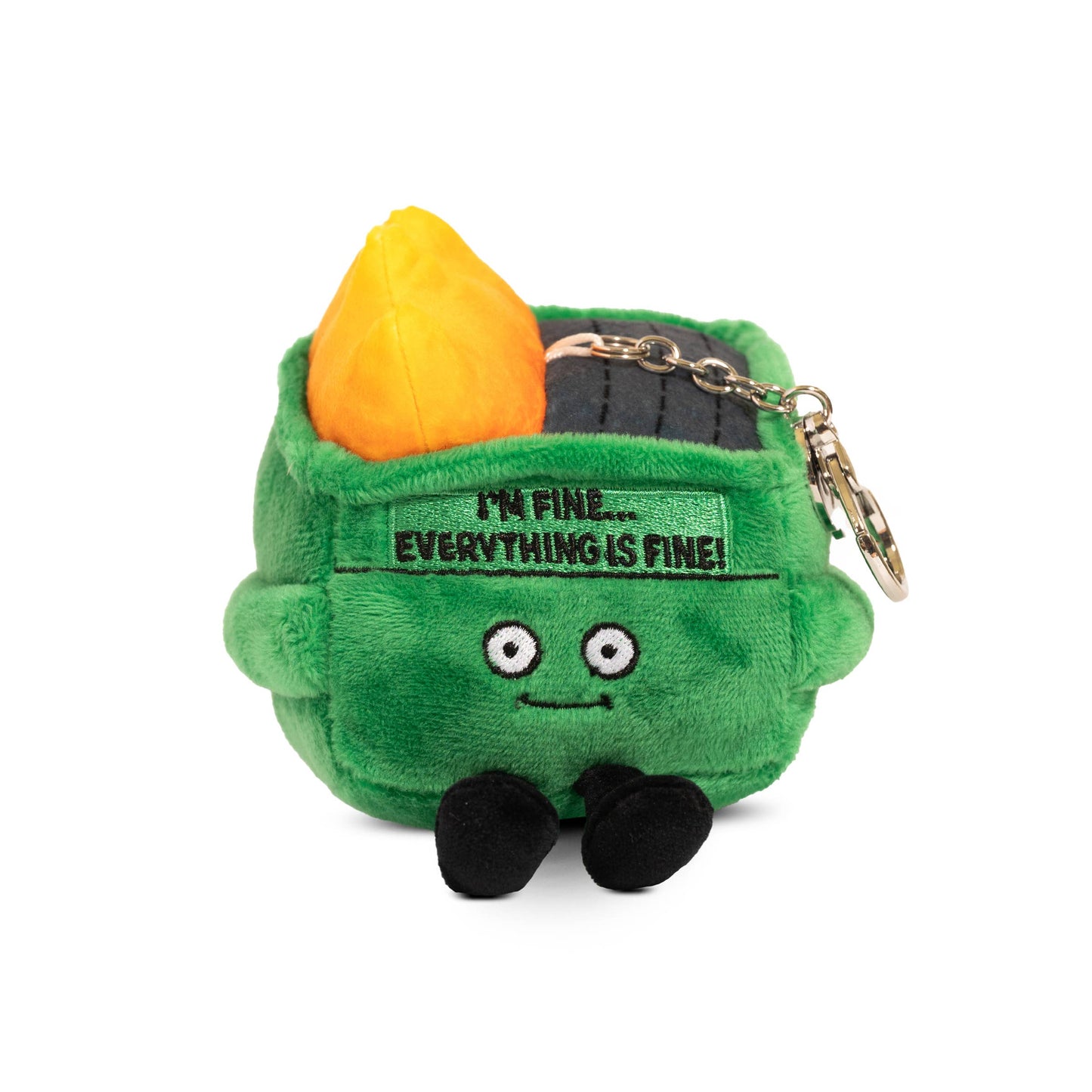 Dumpster Fire Plush Bag Charm  Soft Cuddly Toy Funny Cute - Handcrafted Artisanal Marketplace LLC