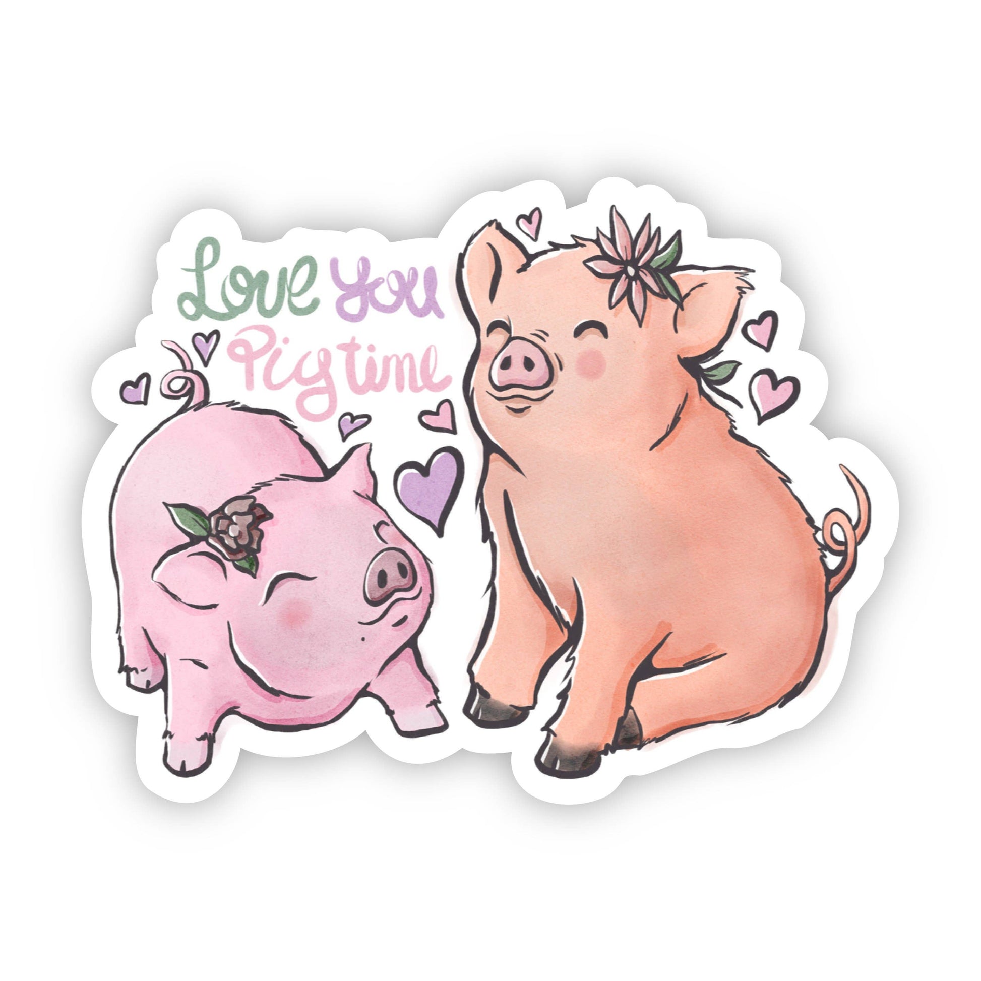 Love You Pig Time Sticker - Handcrafted Artisanal Marketplace LLC