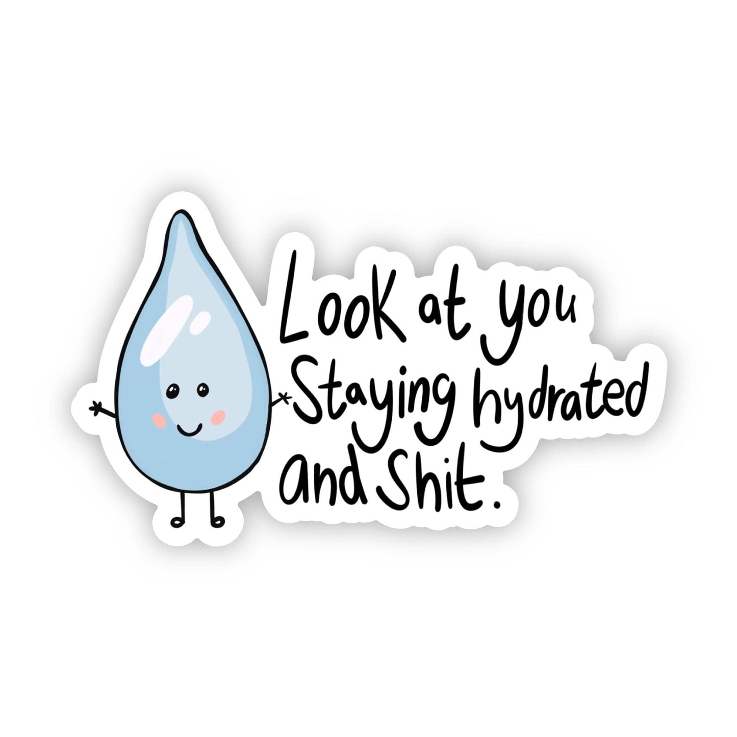 "Look At You Staying Hydrated And Shit" Water Bottle Sticker - Handcrafted Artisanal Marketplace LLC