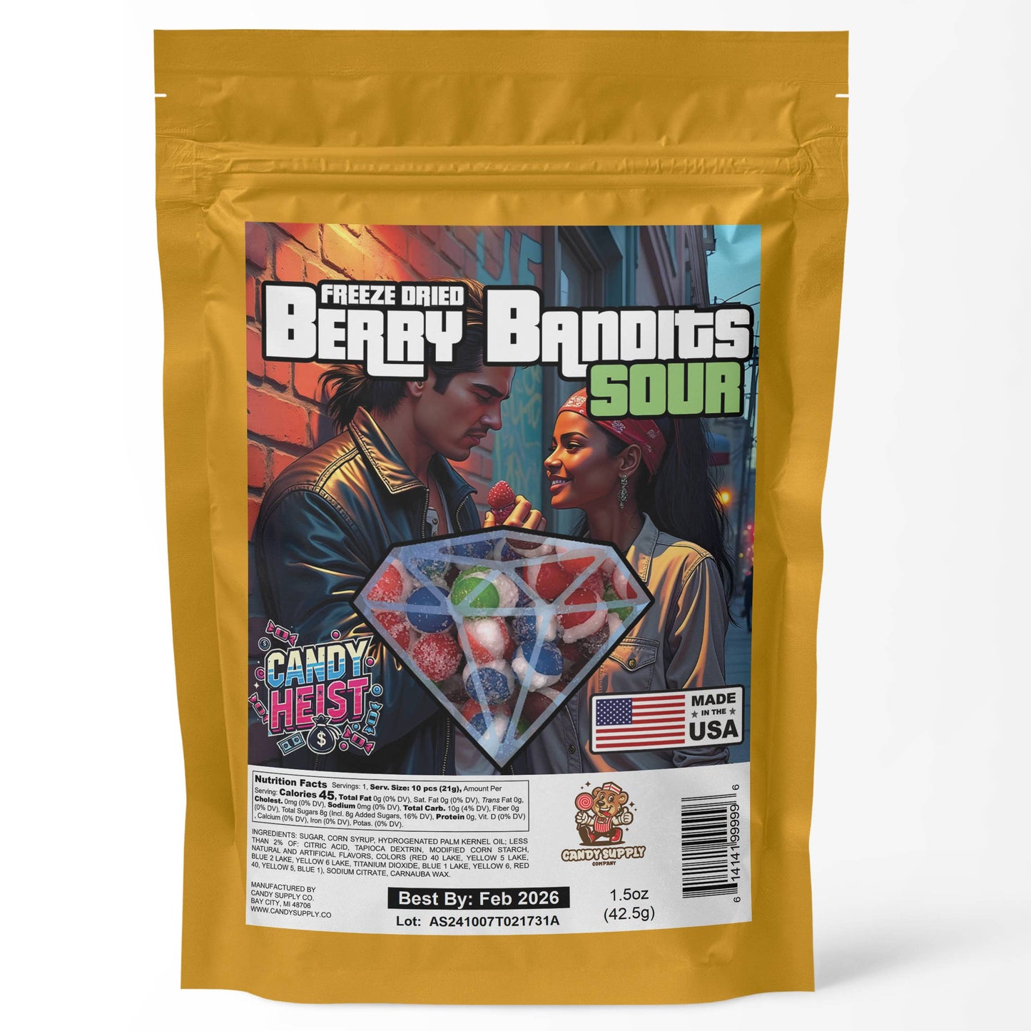 Freeze Dried Sour Berry Bandits (Berry Sour Skittles), 1.5oz - Handcrafted Artisanal Marketplace LLC