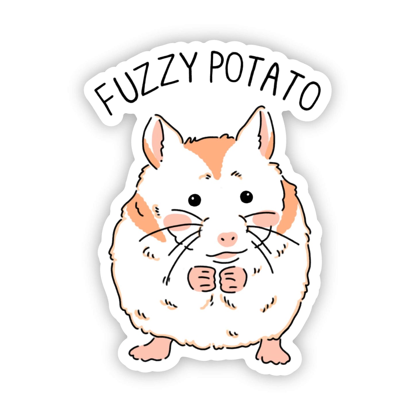 "fuzzy potato" hamster sticker - Handcrafted Artisanal Marketplace LLC