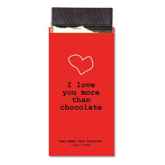 Chocolate Greeting Card - I Love You More Than Chocolate - Handcrafted Artisanal Marketplace LLC