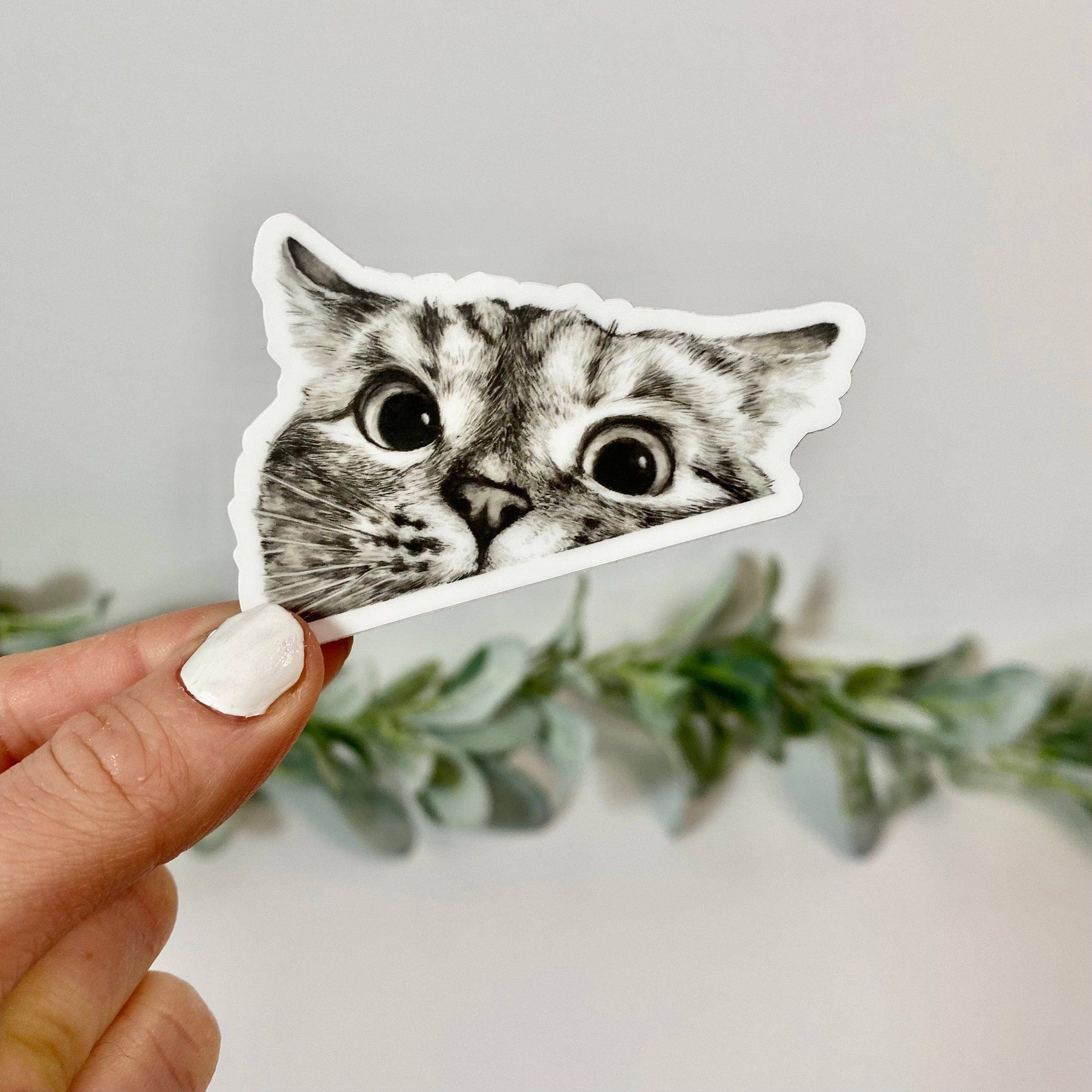 Peeking Cat Stickers - Handcrafted Artisanal Marketplace LLC