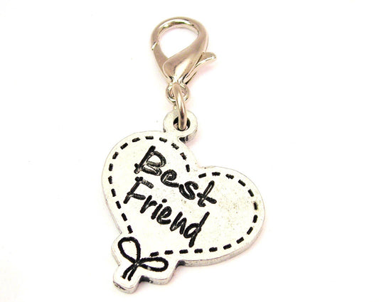 Best Friend quilted Heart purse clip/zipper pull  bff - Handcrafted Artisanal Marketplace LLC