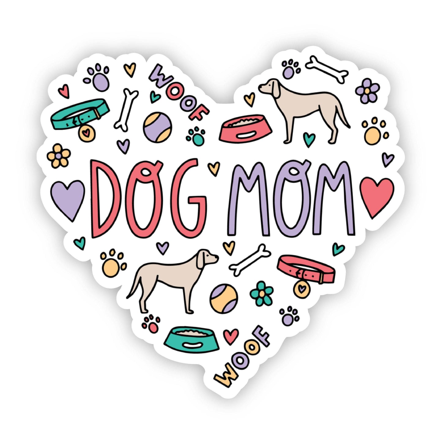 Dog Mom Heart Sticker - Handcrafted Artisanal Marketplace LLC